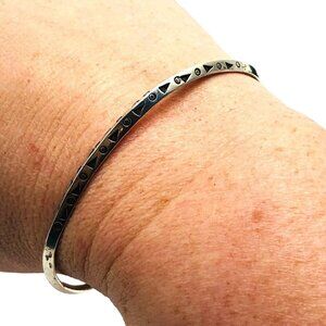 Sterling Silver Womens Cuff Bracelet Metal Stamping Adjustable Southwestern